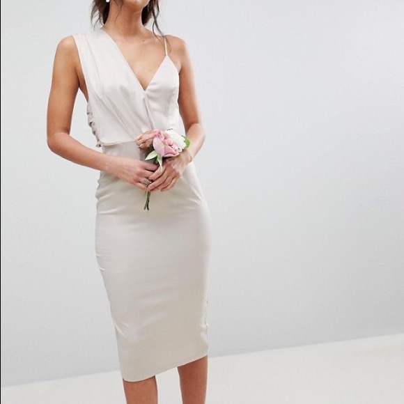 asos champagne dress